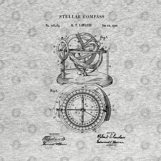 Patent Print 1902 Stellar Compass by MadebyDesign